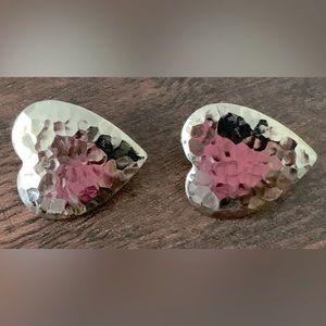 2 sets of vintage heart shaped clip on earrings.